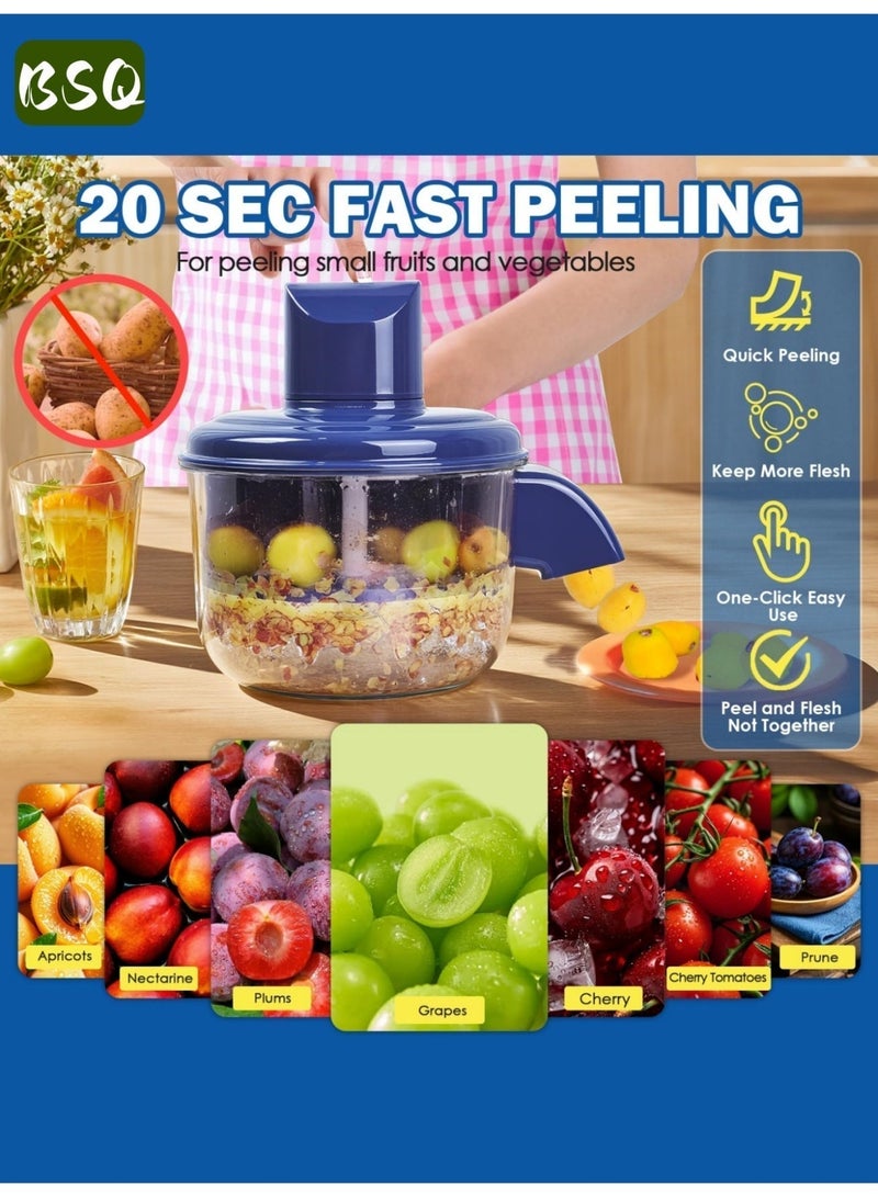 BSQ Electric Grape Peeler | Fully Automatic Peeler | Garlic and Vegetable Peeler | Rechargeable Automatic Fruit and Vegetable Peeler | Peel in 20 Seconds | Easy-to-Clean and Compact Kitchen Tool | Safe to Operate | Suitable for Apples, Grapes, Garlic, Tomatoes, Cherries, and Other Fruits - Image 2